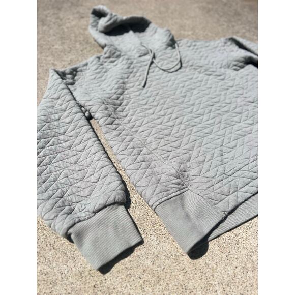 RBX Sweater Women Size Small Olive Quilted Hooded Pullover Sweatshirt Drawstring - Picture 2 of 5